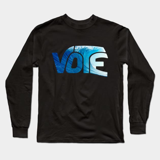 Vote The Blue Wave Democrat Midterm 2018 Resist Trump Long Sleeve T-Shirt by peter2art